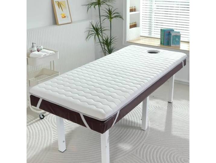 LDLCYCN White/a,180 * 60cm(T), Schwamm Massage Tisch Matratze Topper Mit Elastischem Band Dick 6cm Spa Bett Pad Matratze Topper Für Lash Extension Table Matratzenauflage Im Schönheitssalon