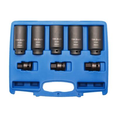 SWSTAHL Steckschlüsselsatz, Antriebswelle IMPACT-Steckschlüsseleinsätze, 1/2 Zoll, 8-tlg. 10185L