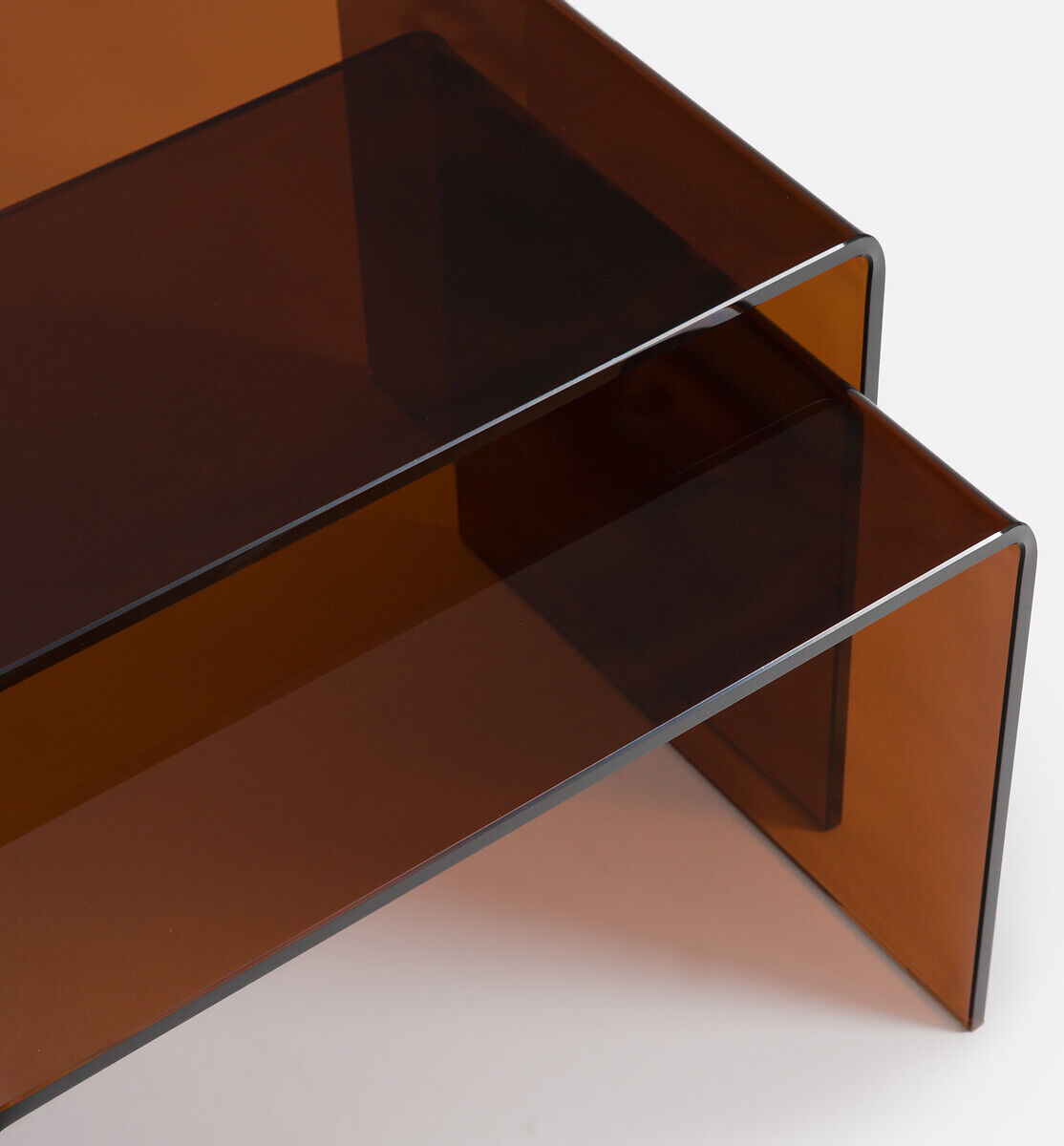 LA REDOUTE INTERIEURS Lot de 2 tables basses gigognes verre trempé, JOAN