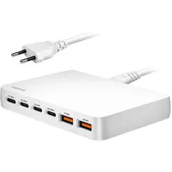 LogiLink Prüfen (100 W, 6 Ports), USB Ladegerät, Weiss