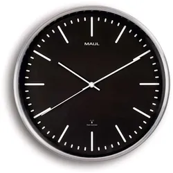 MAUL Wanduhr MAULfly Ø 30.5 x 5 cm funkgesteuert Aluminium 1 x AA (1.5 V) schwarz