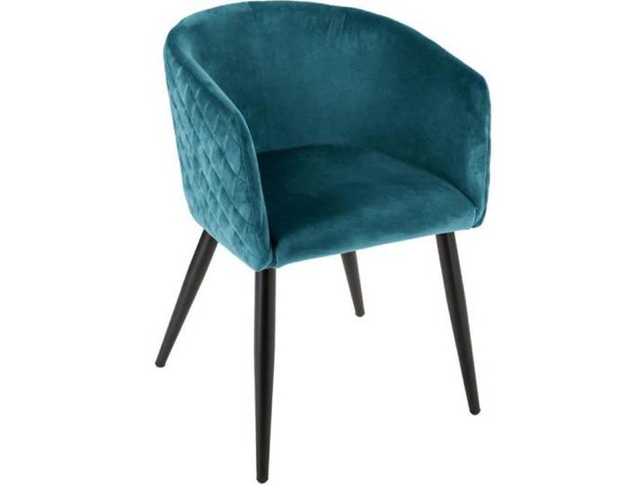 Fauteuil  Marlo  velours bleu canard - Atmosphera Créateur d'intérieur