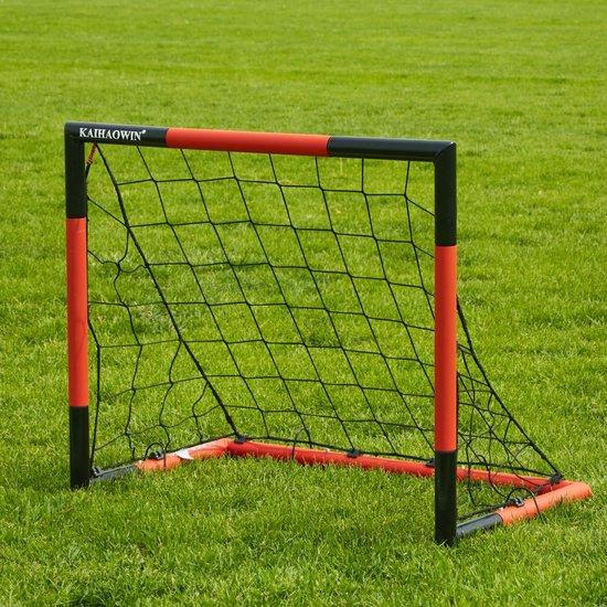 Famanu Fußballtor - Wetterfestes Trainingsziel mit stabilem Stahlrahmen - 3'x2.5' - Schwarz Rot