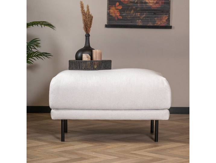 Bronx71 Hocker Denver Stoff rechteckig off white