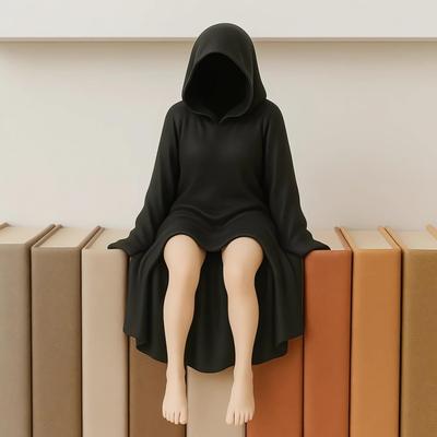 Everyday Crate Halloween Bookshelf Statue Black Robe Queen Gothic Decor 3D Printed Collectible Figurine c
