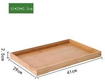 Inspired Finds Rectangular Retro Bamboo Storage Tray For Home Organization 16.14x11.42x0.98in