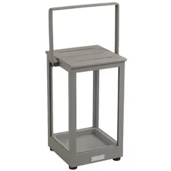 Windlicht Belfort aus Aluminium und Glas, modern, beige, quadratische Form, Small