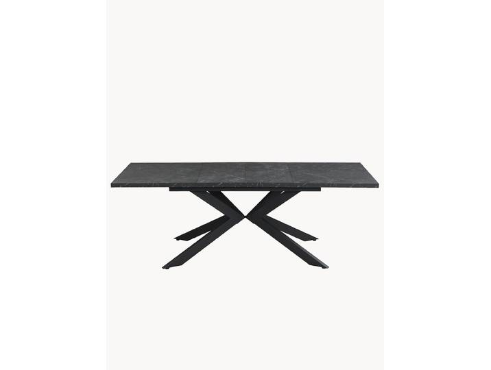 Ausziehtisch MALTE mit 2 Einlegeplatten 140-220x90x76 cm Gestell Schwarz pulverbeschichtet
