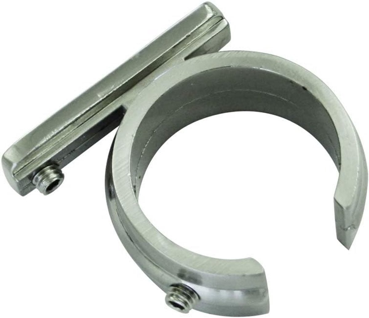 Set van 2 ringadapters voor universele gordijnroedehouders Ø 16 mm RVS-look