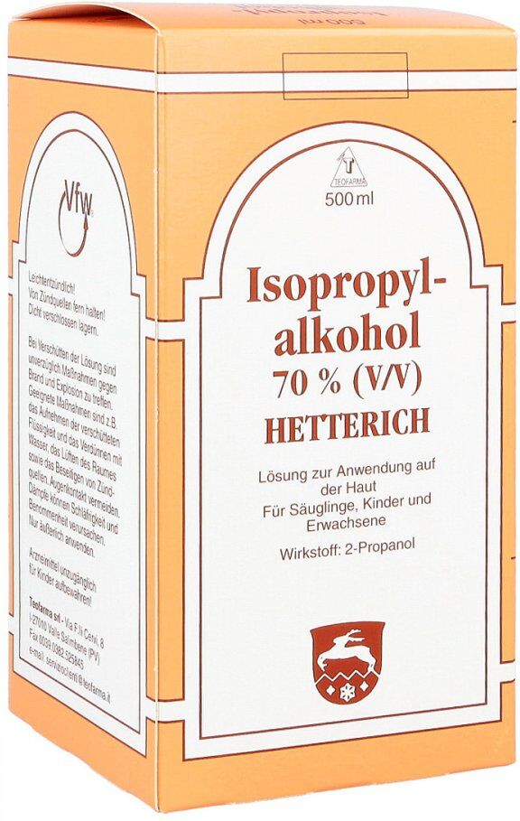 Isopropylalkohol 70% V/v Hetterich 500ml