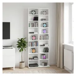 vidaXL Indoor CD Schrank (CDs), CD- & Schallplatten Aufbewahrung, Weiss