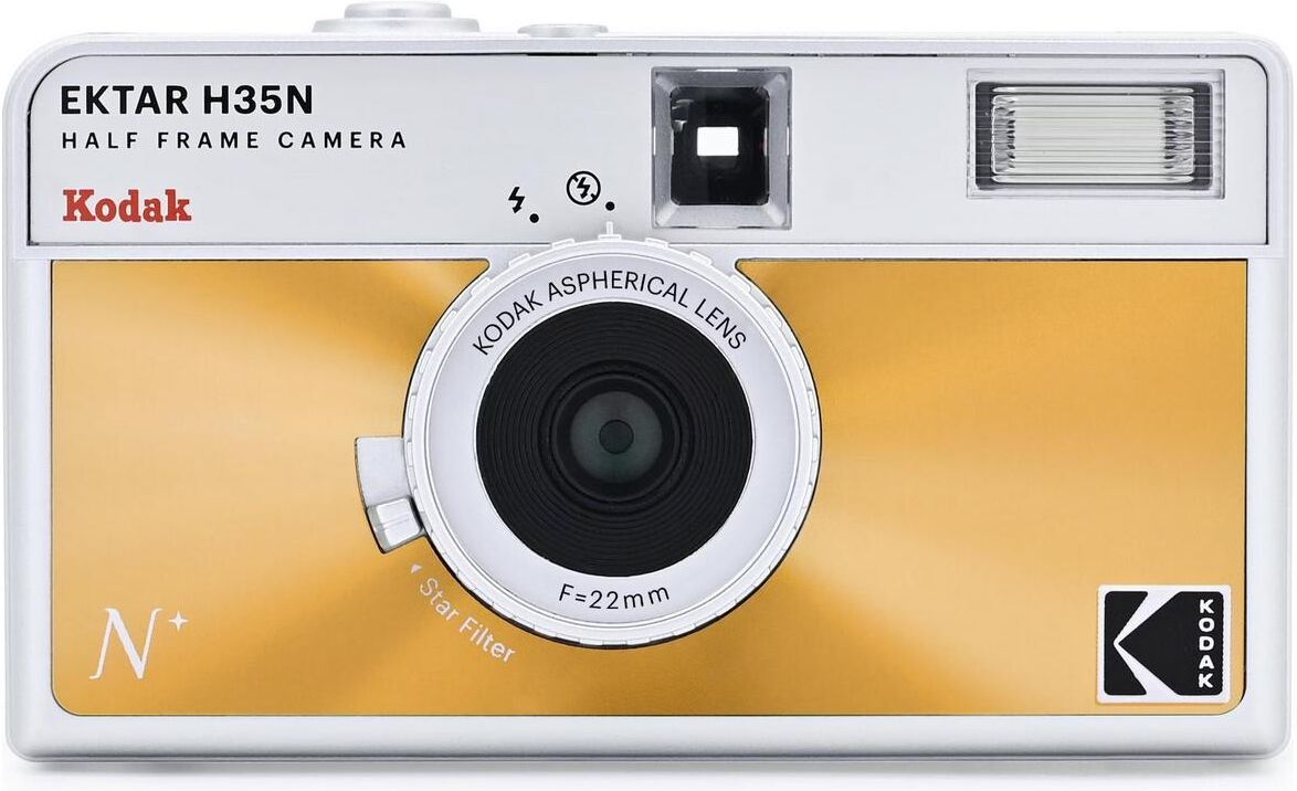 Kodak Kompaktkamera "EKTAR H35N", gold (orange), B:11cm H:6,2cm T:3,9cm, Fotokameras, Kompaktkamera orange Einheitsgröße