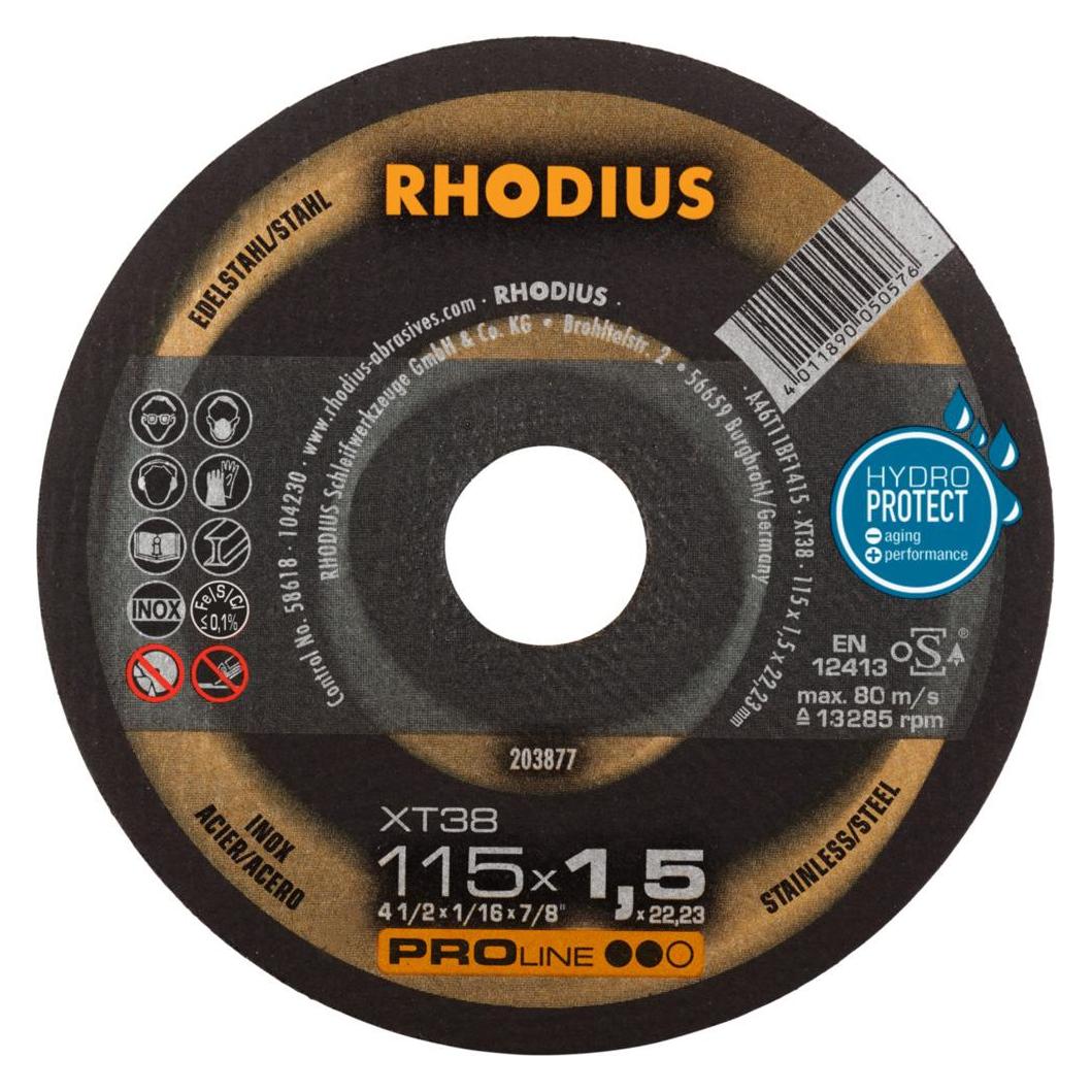 Rhodius Extradünne Trennscheibe XT38 | Ø 115 x 1,5 x 22,23mm Form 41 VPE: 50 (203877)