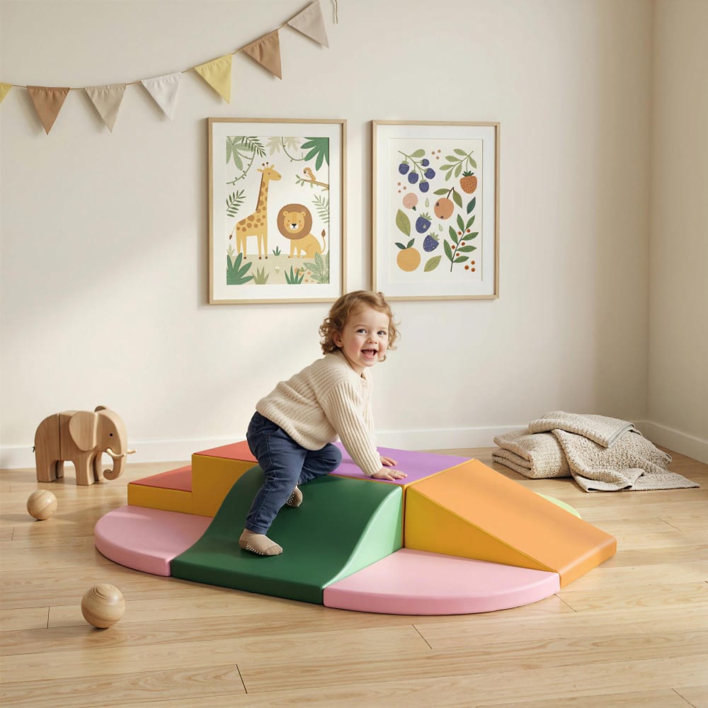 Homcom Blocs de construction en mousse pour enfants modules epe mousse Multicolore 150x24x100cm