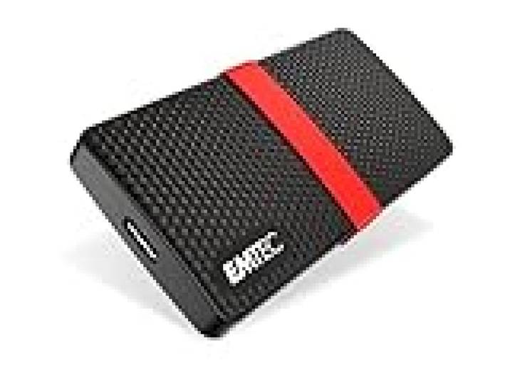 EMTEC - Disque SSD Externe Portable - 3.2 Gen1 - Collection X200 Power Plus - 3D NAND - 1 Tera - Ultra-Performant - Format Poche - Coque Plastique 100% Recyclé