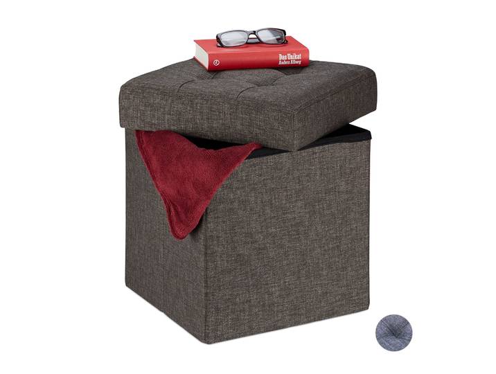 Sitzhocker mit Stauraum Braun