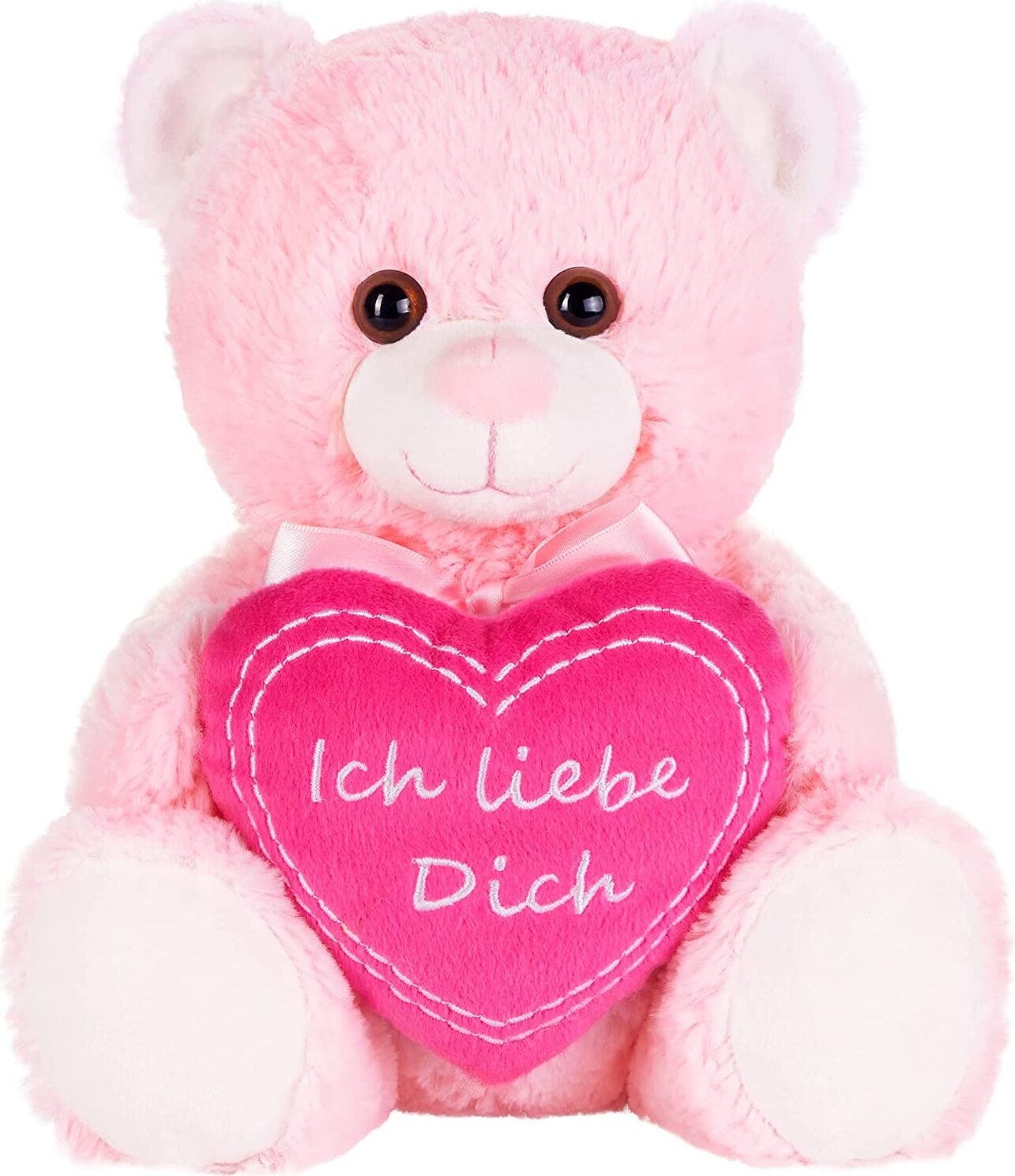 Brubaker Teddybeer met hart, roze - 25 cm