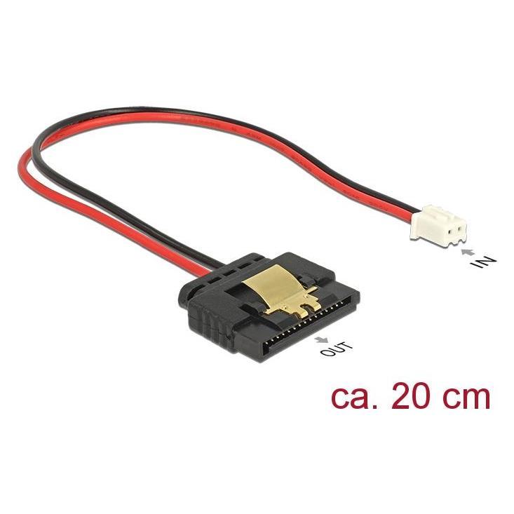 Delock Stromkabel SATA Leistung (R) eingerastet bis interne Stromversorgung, 2-polig (W) (20 cm, SATA) (85336)