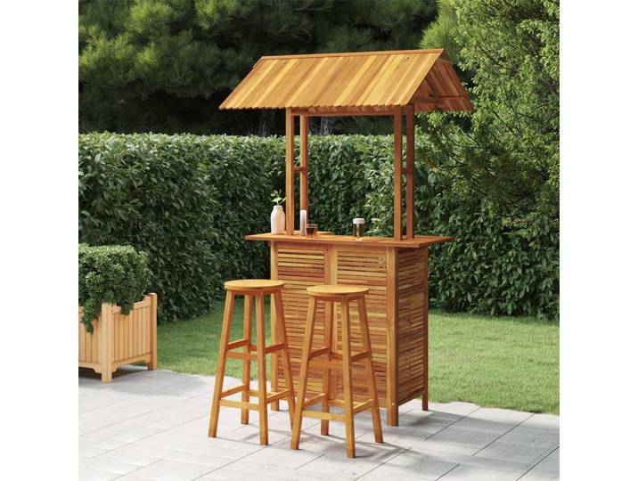 vidaXL 3-tlg. Gartenbar-Set Massivholz Akazie