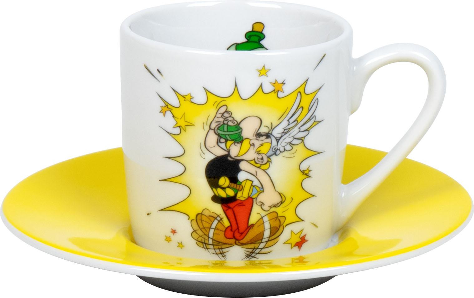 Konitz espressokop met onderschaal Asterix Toverdrank porselein 85 ml