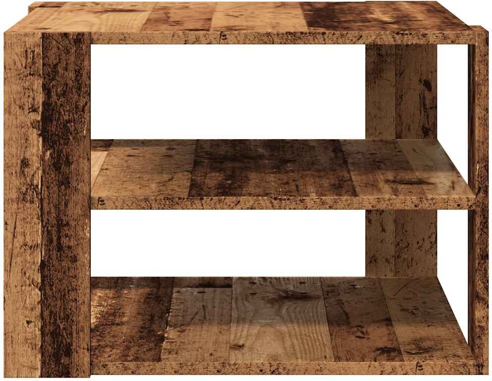 vidaXL Set mesas de centro madera ingeniería envejecida 58x58x40 cm Marrón