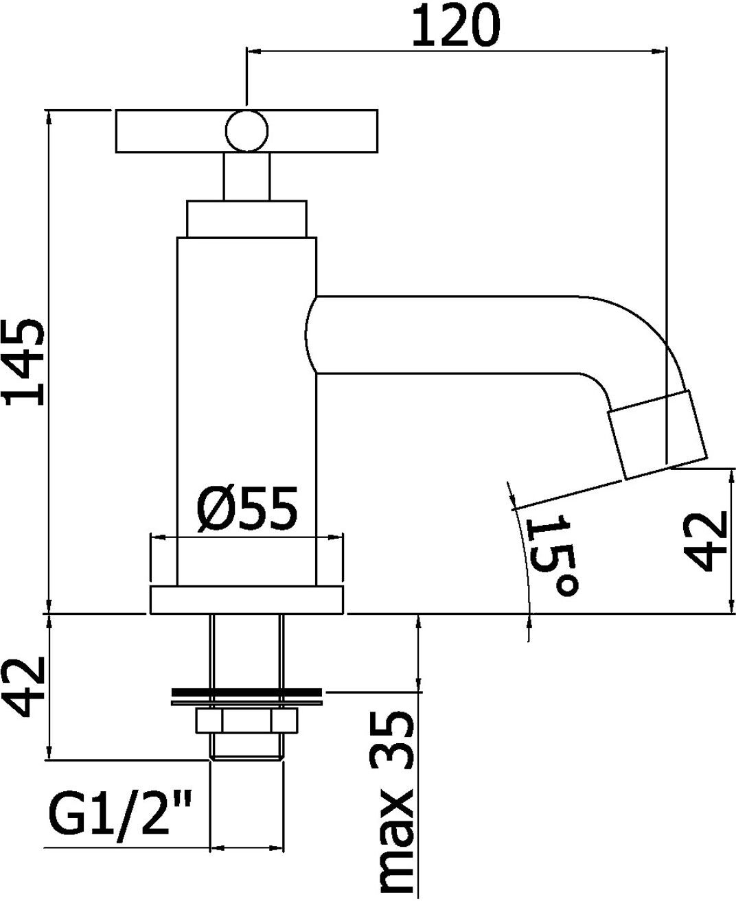 Kronenbach Zeta 2.0 Kaltwasserhahn Standventil