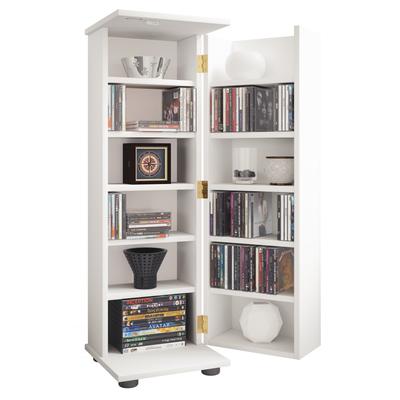 Media-Regal VCM "Holz Schrank CD DVD Regal abschließbar Engalo L", weiß, B:31cm T:31cm, Regale