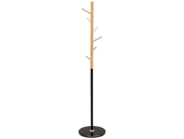 Carryhome Kleiderständer, Naturfarben, Schwarz, Holz, Metall, Kunststoff, Buche, massiv, 36x170x36 cm, Schlafzimmer, Kleiderständer