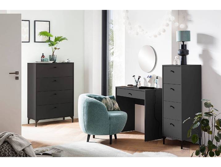 Kommode Smash 80cm Grau/Anthrazit