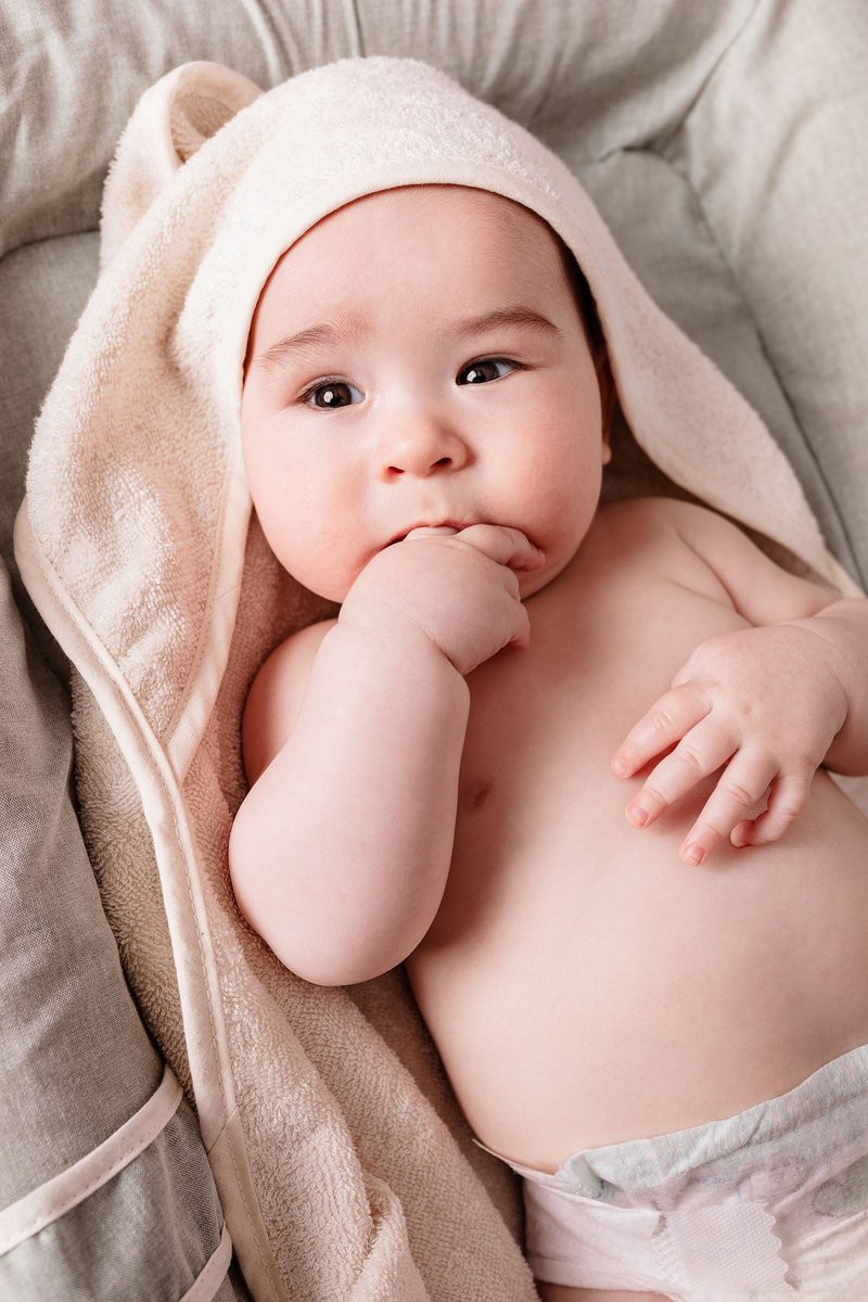 CANDIDE XXL Badhanddoek voor baby en ouder - Ecru - 100 x 100 cm