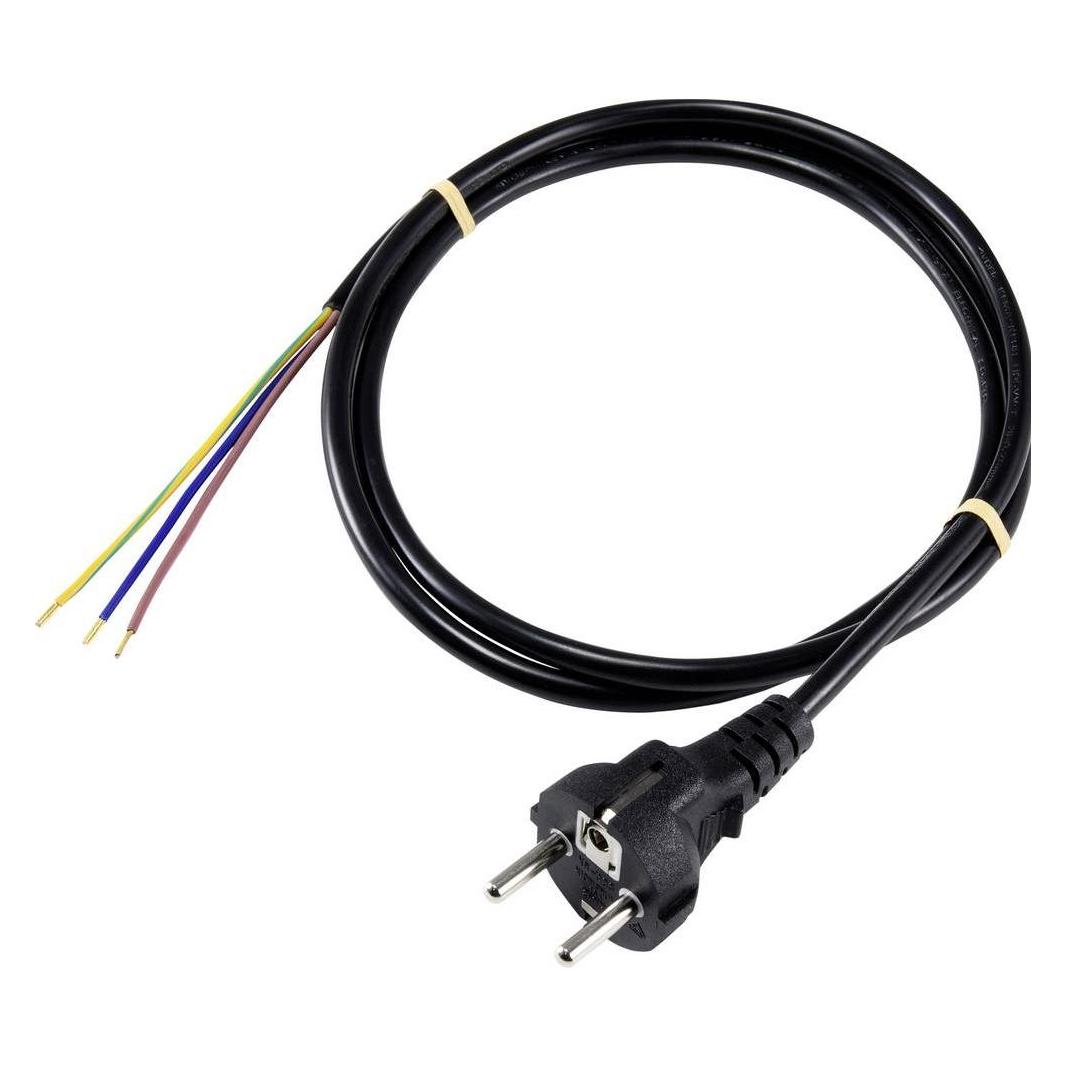 Sygonix SY-5178370 Strom Anschlusskabel Schwarz 3 m (3 m) (SY-5178370)