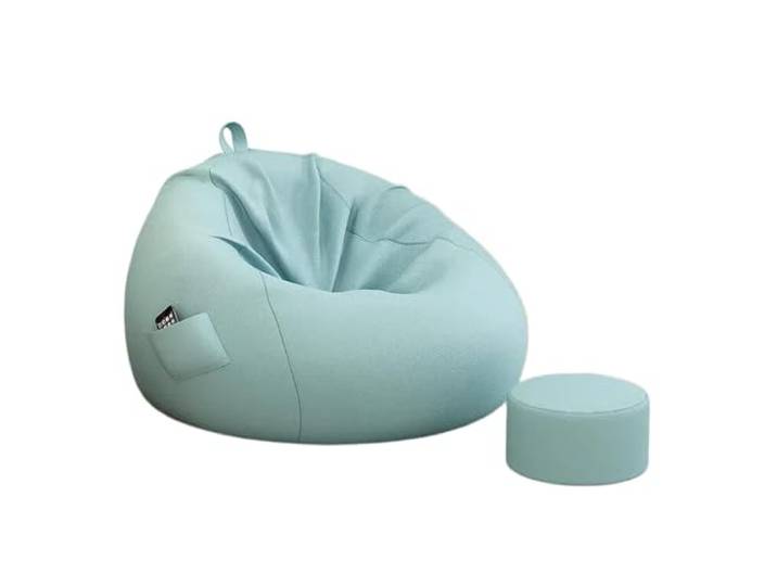 Xumh2024-3 Sitzsack Sitzsack-Stuhl mit Ottomane und Kissen, gemütliches Sofa for die Lounge-Leseecke(Green,Klein)