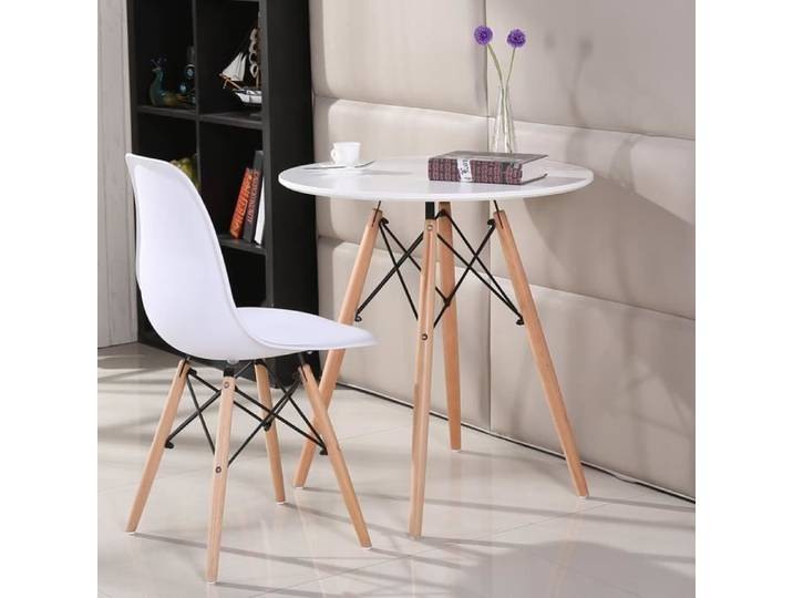 Table de Salle à Manger MIXMEST - Blanc - Style Nordique - 70*72CM