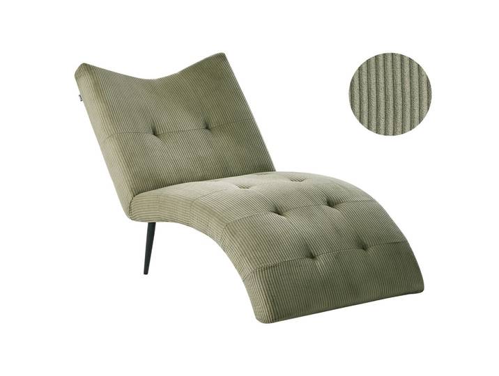 CHAISELONGUE Cord Grün Quilly