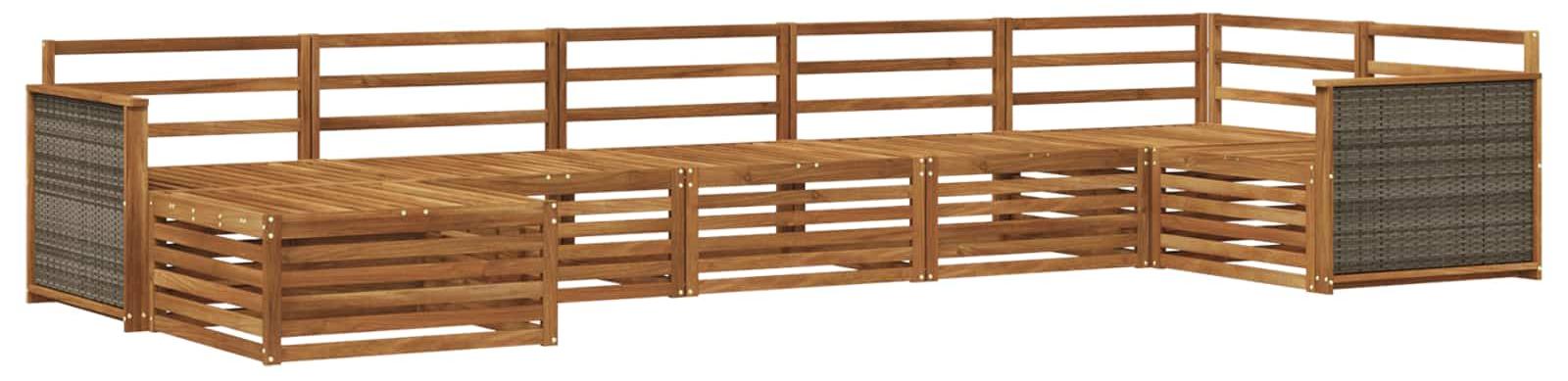 Outdoor-Sofagarnitur 7 pcs Natur