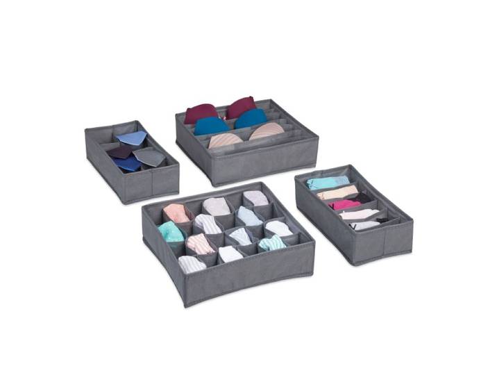 Relaxdays 4 pièces Organiseur sous-vêtements