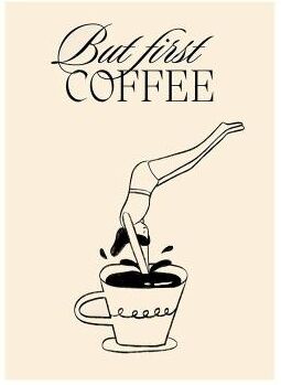 Uplifted Finds Surreal Coffee Diver Canvas Poster   Trendy Kitchen Gallery Wall Art 23 50 X 70 Cm Unframed