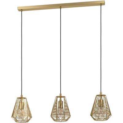 EGLO Hängeleuchte "STYPE", gold (goldfarben), H: 110cm, 1 Stk., Leuchten, Hängeleuchte, Esszimmer, Wohnzimmer L96 x B20 x H110, 3X40W exkl., Hängeleuchte