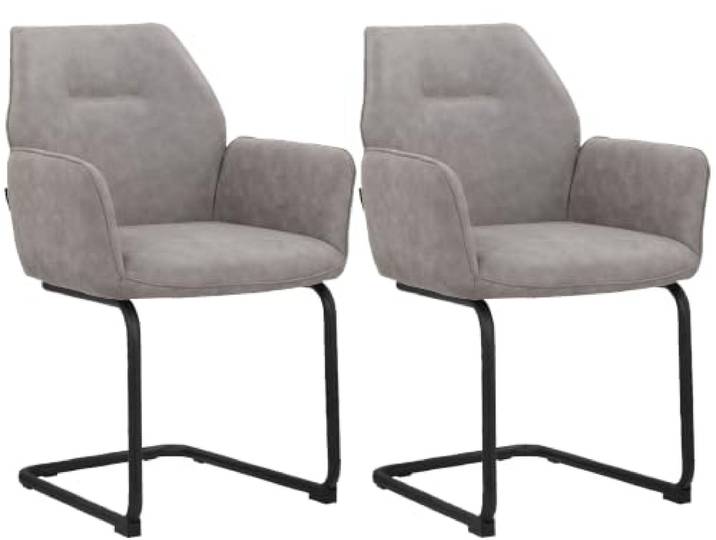 Capri Esszimmerstuhl 2er Pack Hellgrau