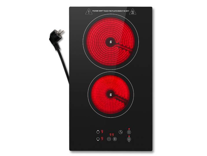 KICHPOWER 2 plaques avec prise de cuisson en céramique et verre à commande tactile
