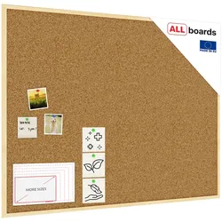 Allboards Pinnwand mit Naturholzrahmen 120x90cm