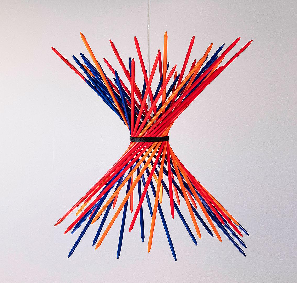 Ingo Maurer Pendelleuchte PIC-A-STIC blau-rot-orang 1371000 4251545419284