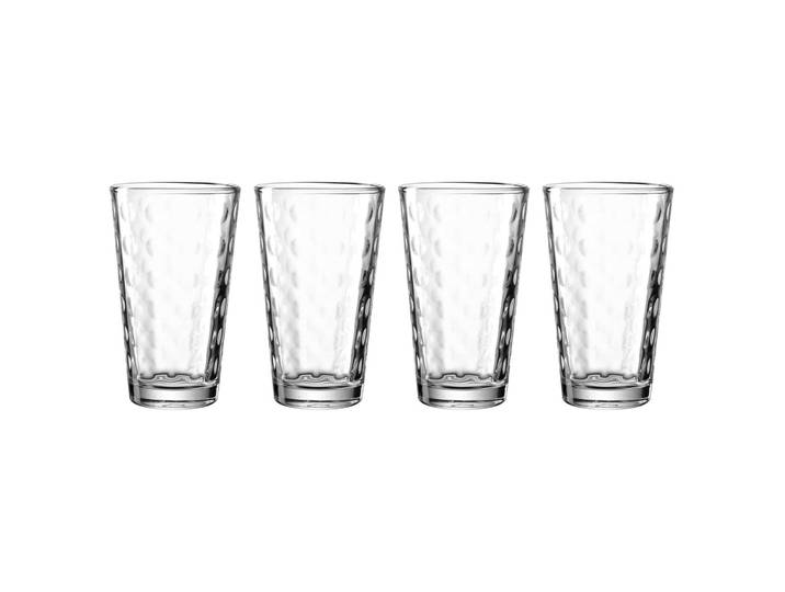 Glas LEONARDO Trinkgläser Optic 540 ml 4er Set transparent , bunt (transparent), 4 tlg., Glas, Trinkgefäße, Glas