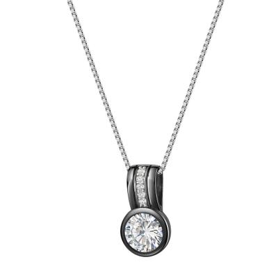 Kette mit Anhänger CELESTA, weiß, Halsketten, Damen, 45cm, Silber 925 (Sterlingsilber), L: 42 B: 10mm, glänzend, B:10mm