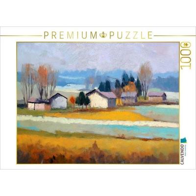 CALVENDO Puzzle Stille Felder im Herbstlicht | 1000 Teile Lege-Größe 64x48cm Foto-Puzzle für glückliche Stunden