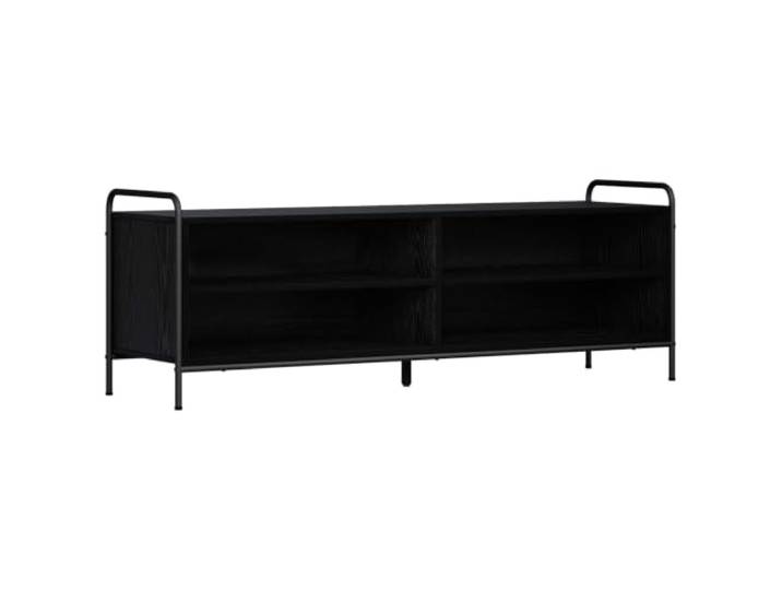 vidaXL TV-Schrank 140 x 39,5 x 50 cm Schwarz Eichen-Optik Klare Linien und minimalistische Details, Bietet viel Platz für deine Sachen, Aus verzinktem Stahl für lange Haltbarkeit