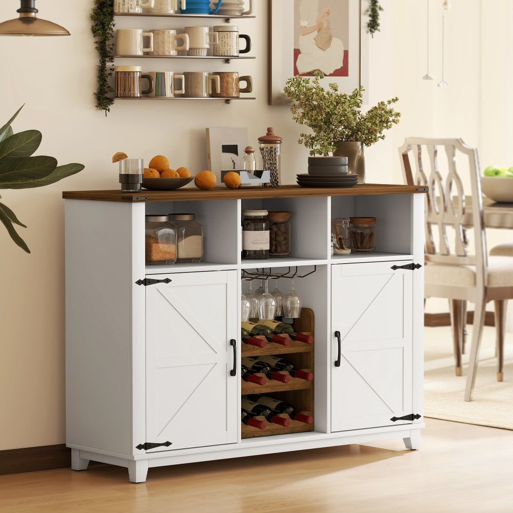 Homcom Aparador de cocina 120x37x88 cm blanco
