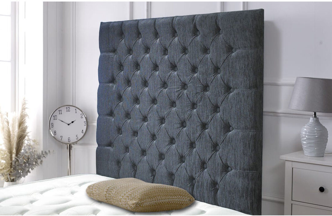 Rosdorf Park Shaw Upholstered Chenille Headboard Charcoal Double (4'6)