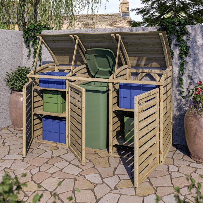Rowlinson Garden Products Rowlinson Single Bin Store With Double Box Store - Pressure Treated