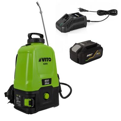 Akku-Sprühgerät 20V - 16L 5bar + Lithium-Batterie 4Ah + Ladegerät Gemüse Dachgarten VITO